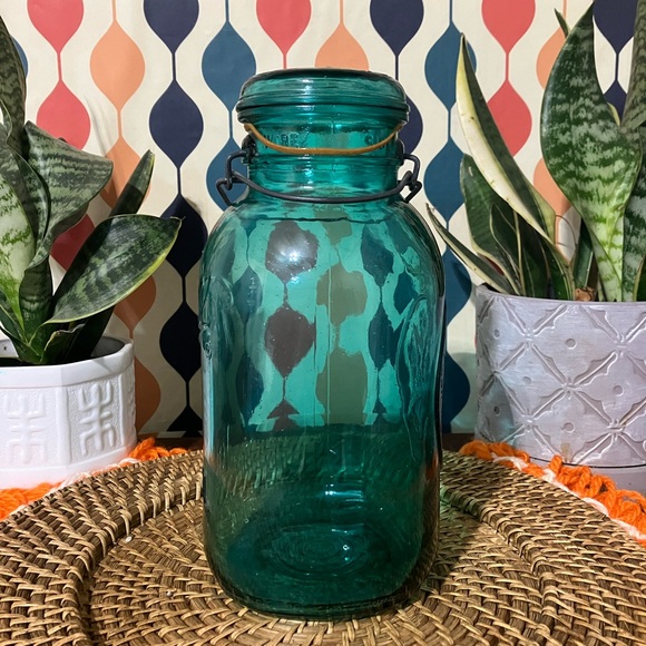 Vintage Blue Ball Ideal Bicentennial Reproduction Glass Jar/Canister - Picture 4 of 16